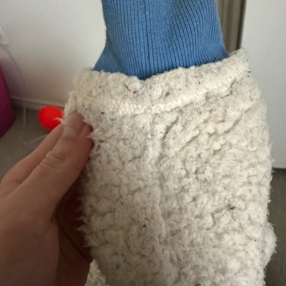 Cat & Jack hoodie Sherpa sz 6-7 blue monster full zip up sweatshirt fall winter - Picture 13 of 14